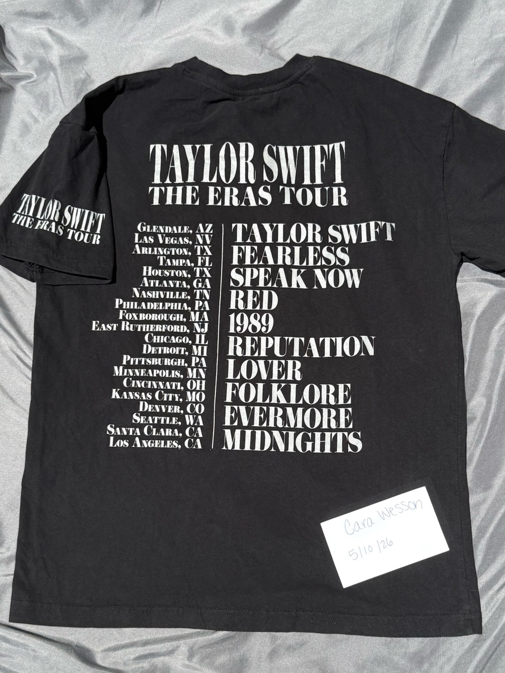 Taylor Swift The Eras Tour Black T-Shirt Size Small